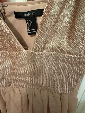 Forever 21 Rose Gold Sequin Bodice Tulle Party Dress